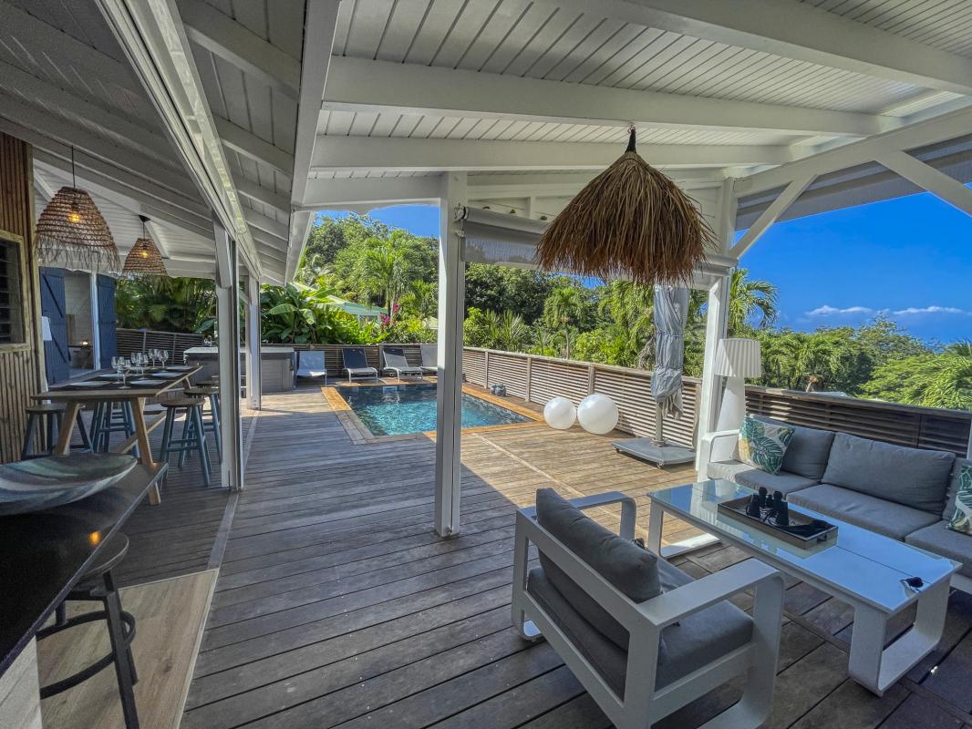 Location Villa 3 chambres Deshaies Guadeloupe-coin salon