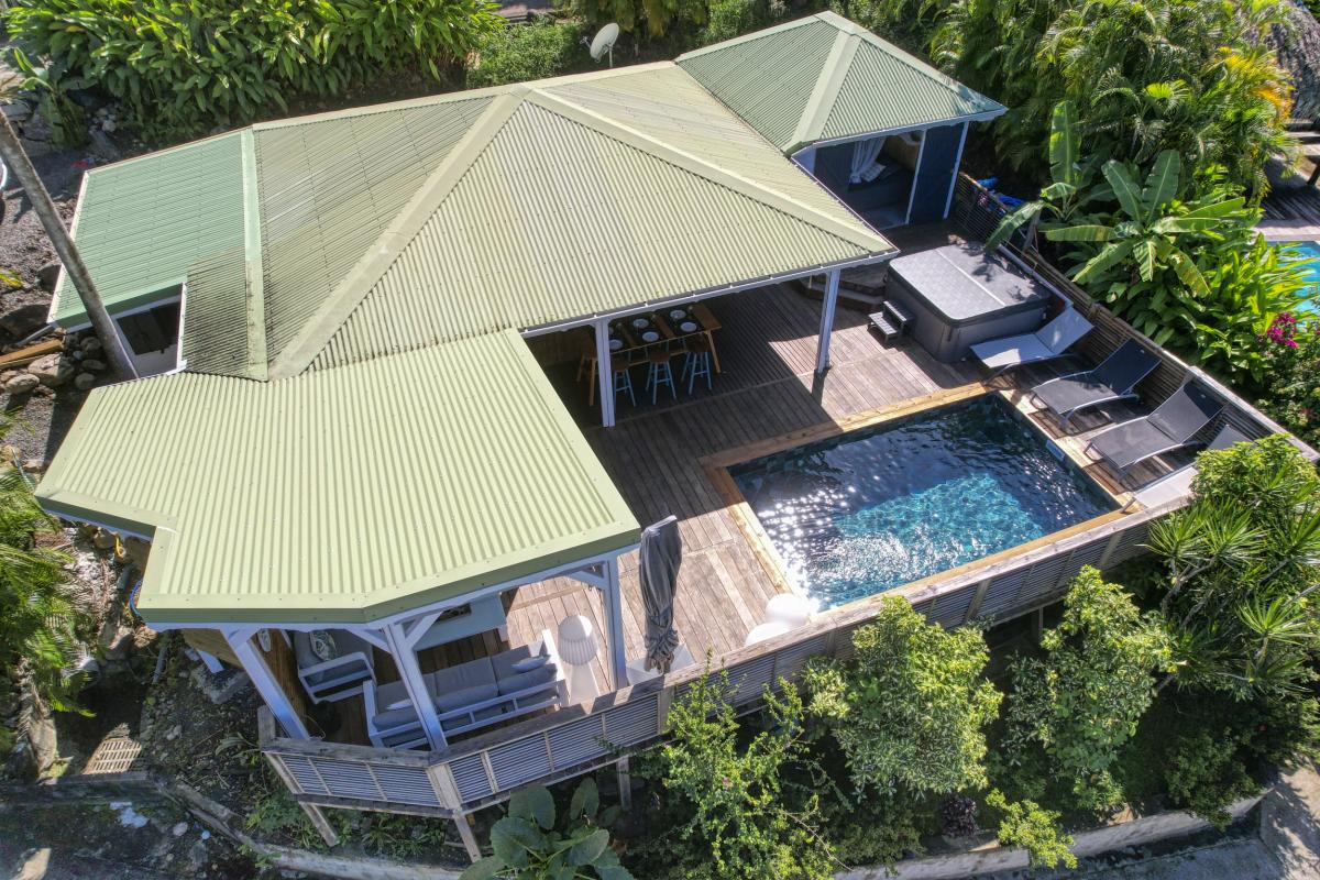 Location Villa 3 chambres Deshaies Guadeloupe-vue hauteur