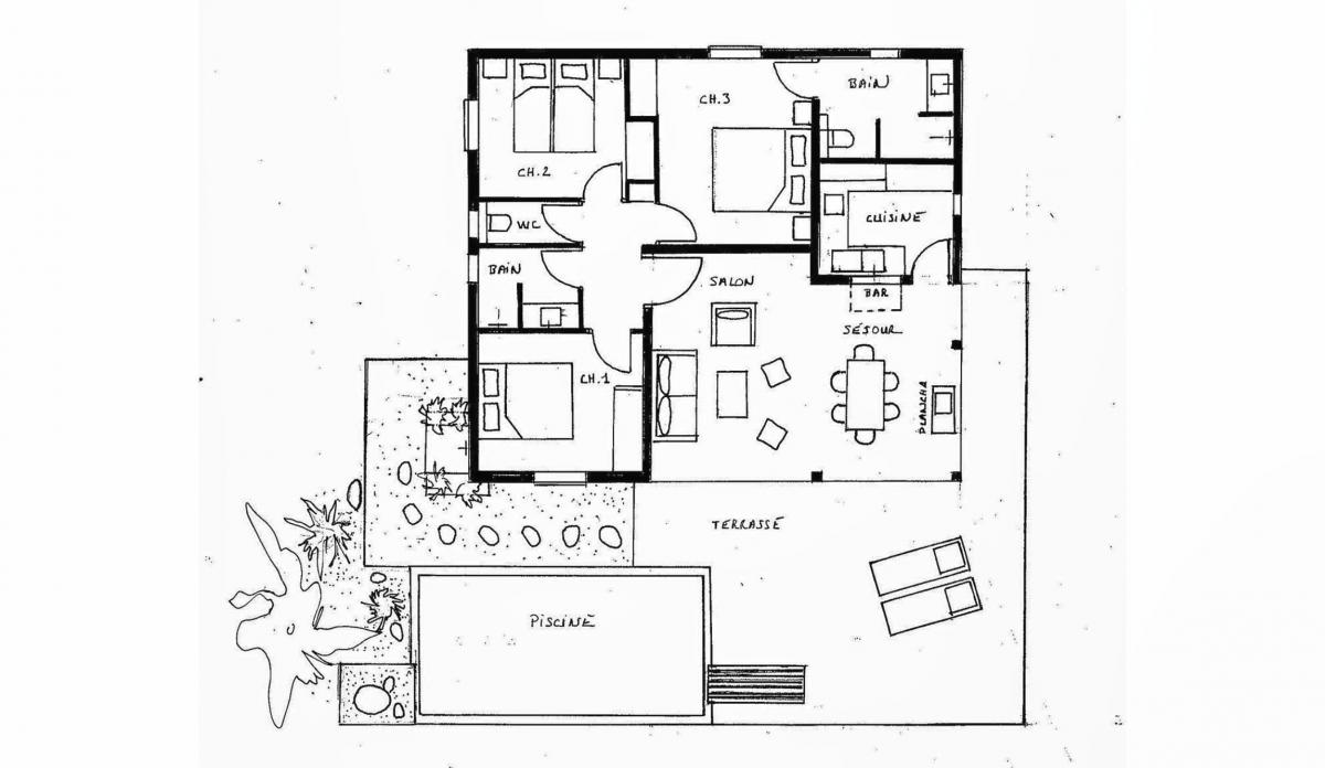 Location villa piscine Deshaies Guadeloupe_plan