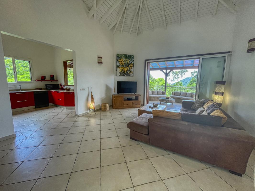 Villa avec piscine à Deshaies en Guadeloupe - Salon