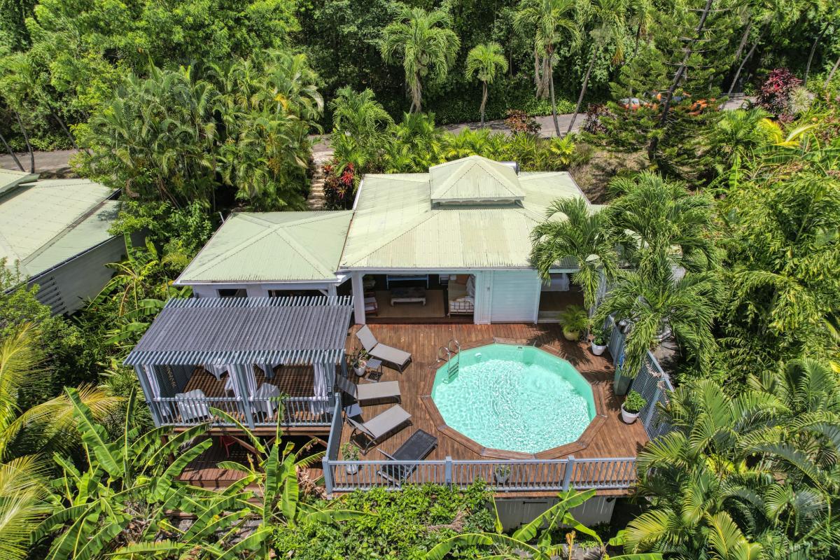 Location Villa vue mer Deshaies Guadeloupe-vue du ciel