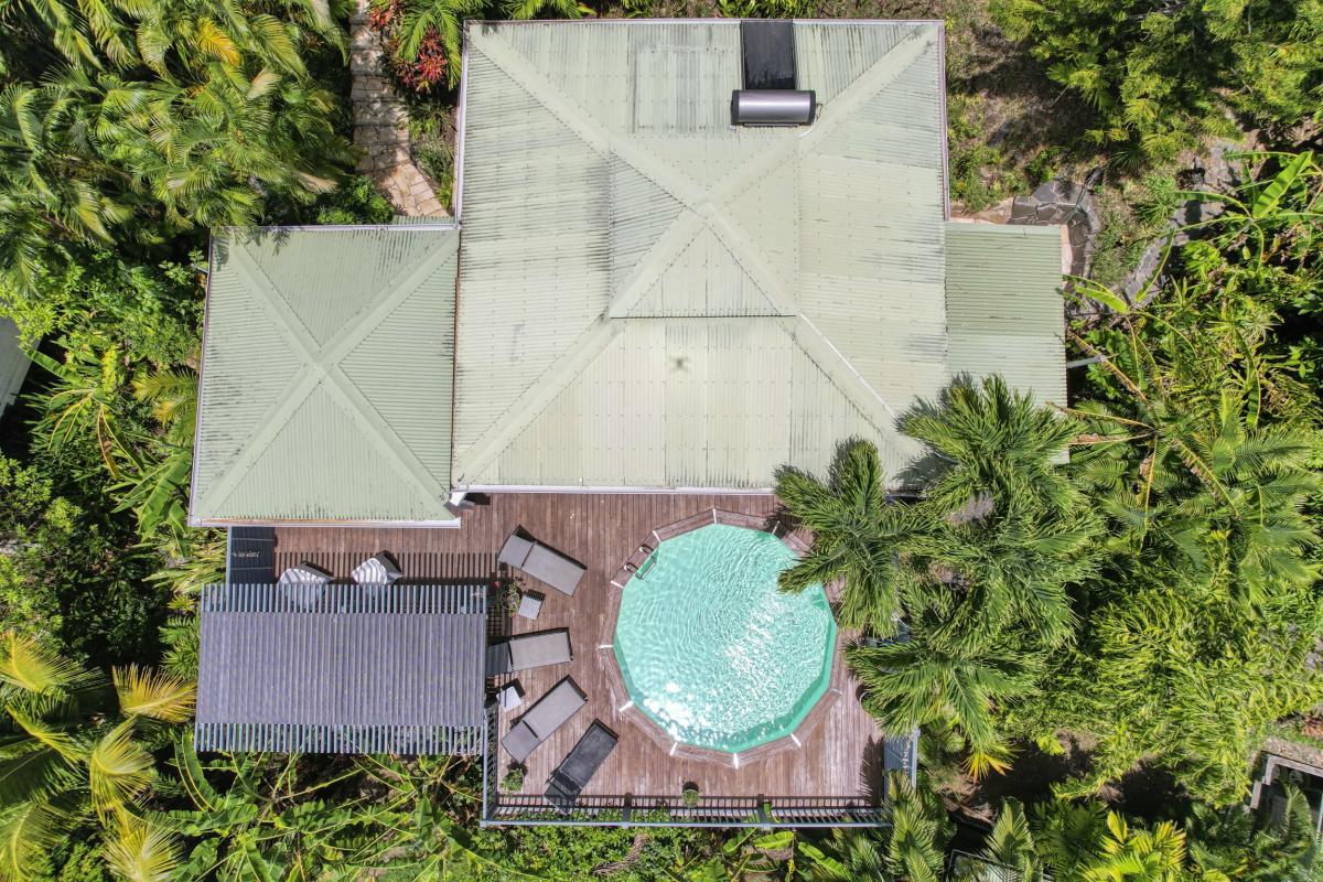Location Villa vue mer Deshaies Guadeloupe-vue du ciel