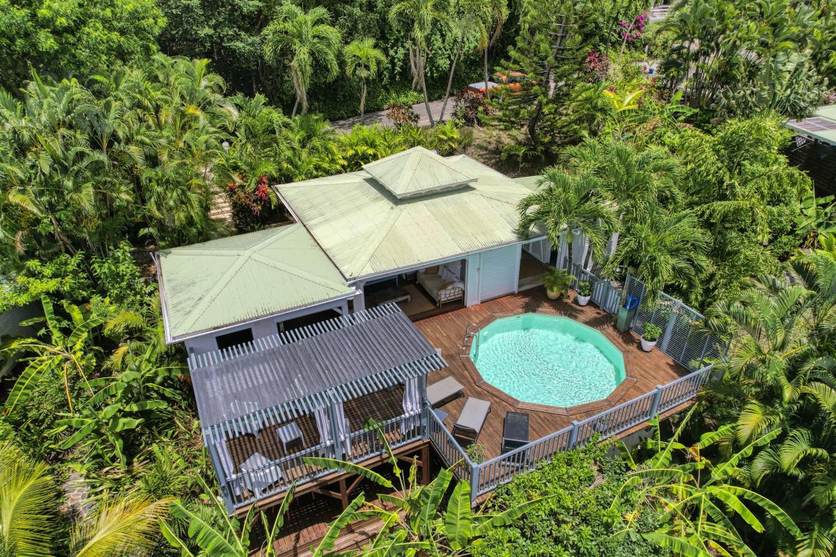 Location Villa vue mer Deshaies Guadeloupe-vue du ciel