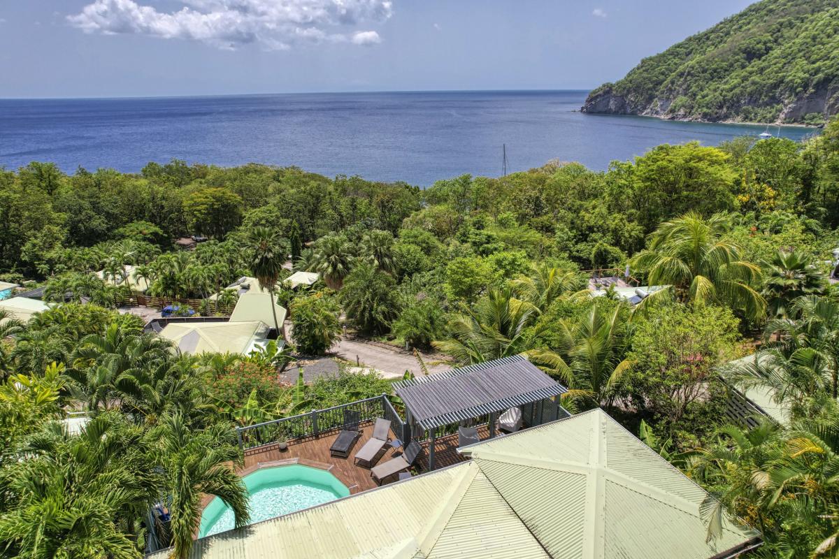 Location Villa vue mer Deshaies Guadeloupe-vue du ciel