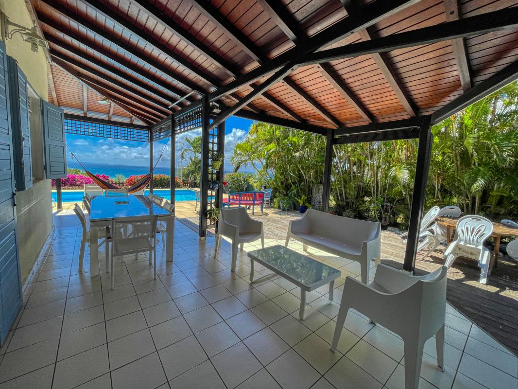  A louer villa 4 chambre 8 personnes piscine vue mer secteur Dampierre Le Gosier Guadeloupe - terrasse bis