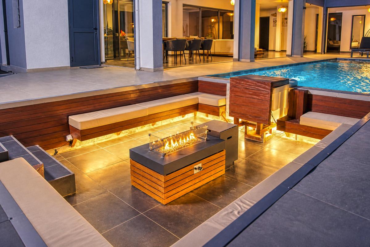 Location villa avec piscine Le Gosier Guadeloupe - Piscine de nuit
