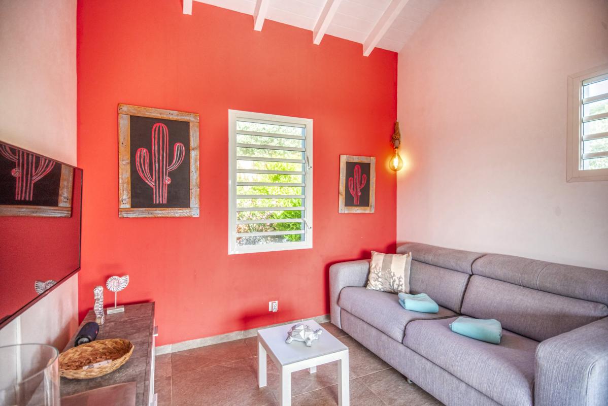 Location villa piscine accès et vue mer Le Moule Guadeloupe_salon