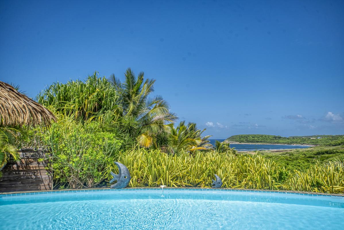 Location villa piscine accès et vue mer Le Moule Guadeloupe_piscine