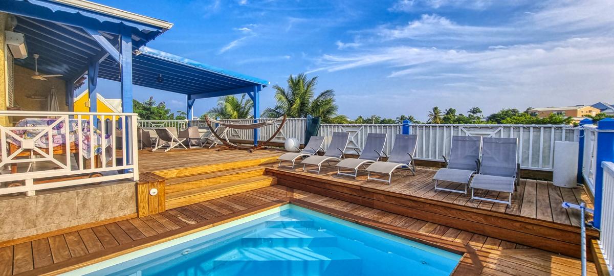 Location villa 4 chambres 10 personnes Guadeloupe sainte anne avec piscine