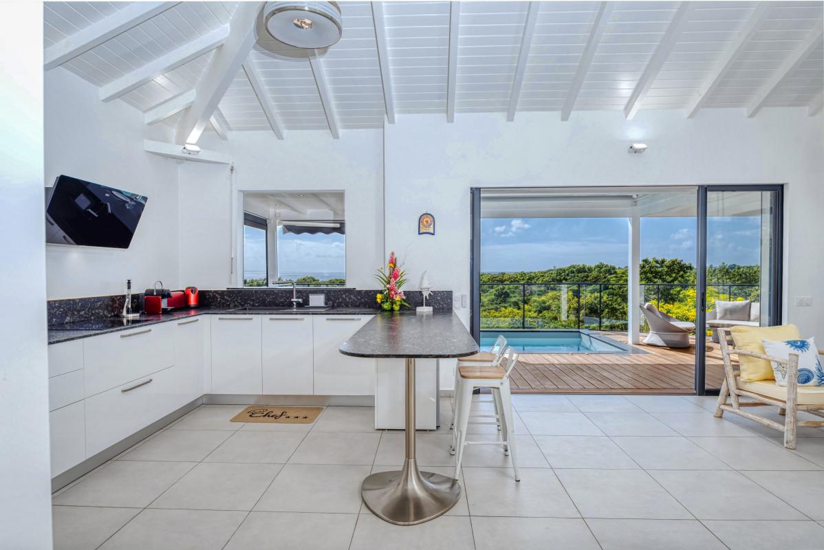 Villa vue mer Sainte Anne Guadeloupe-pièce de vie