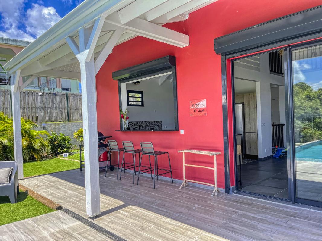 Location villa 10 personnes Sainte Anne Guadeloupe_terrasse vue mer