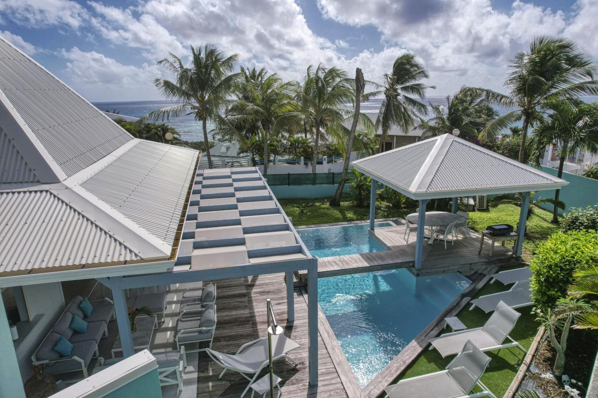 Location villa 4 chambres proximité plage vue mer à St François Guadeloupe__drone