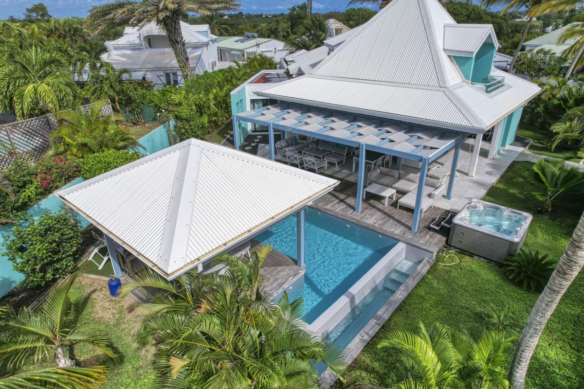 Location villa 4 chambres proximité plage vue mer à St François Guadeloupe__drone