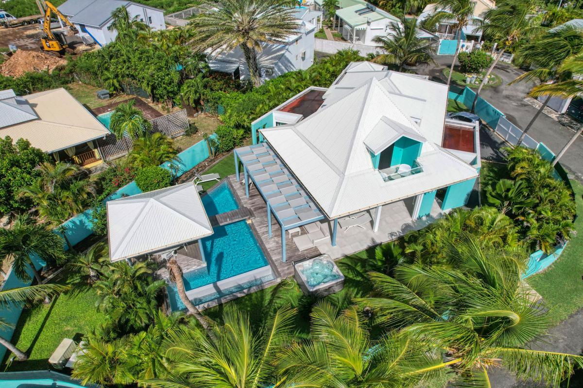 Location villa 4 chambres proximité plage vue mer à St François Guadeloupe__drone