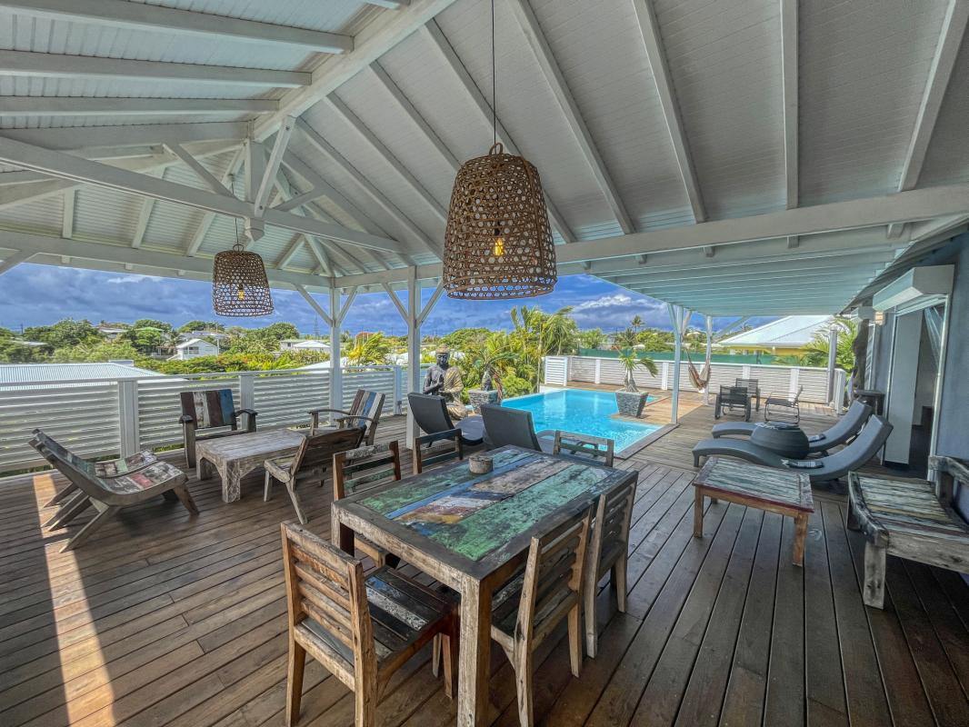 Location Villa 6 personnes avec piscine Saint François Guadeloupe-terrasse