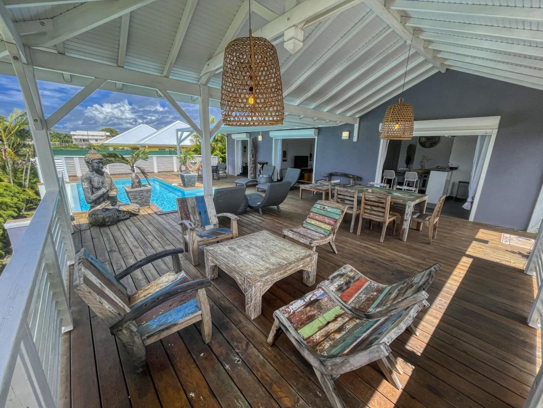 Location Villa 6 personnes avec piscine Saint François Guadeloupe-terrasse