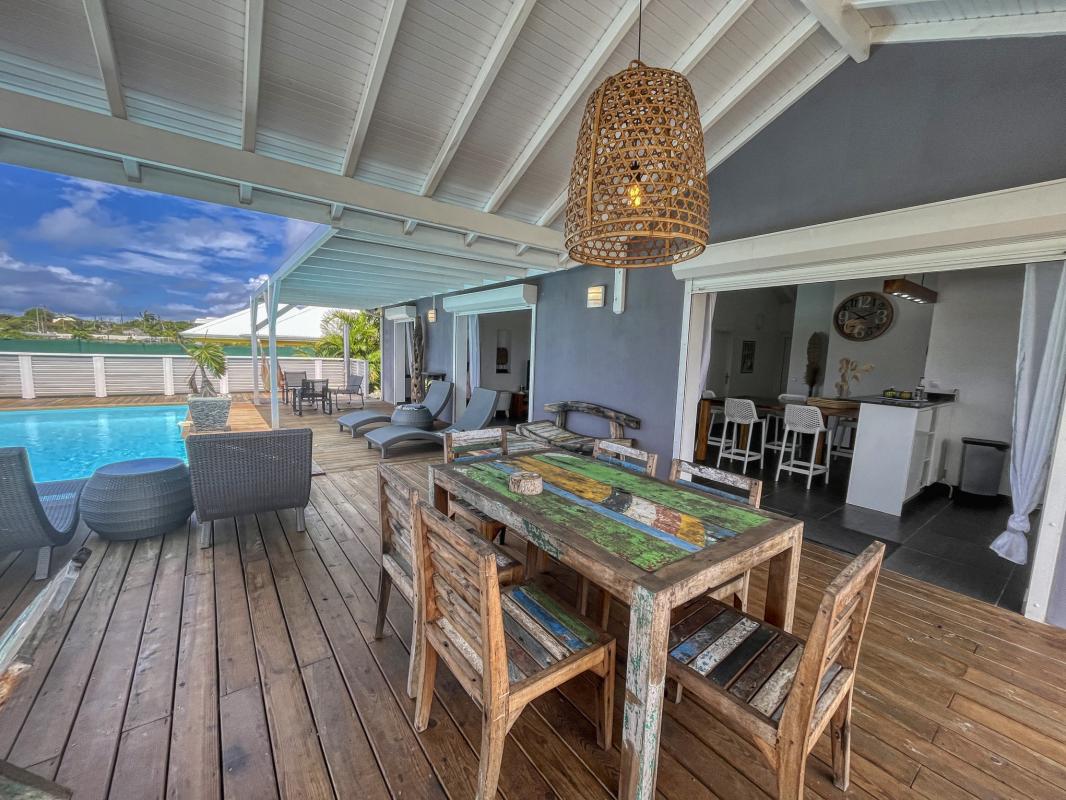 Location Villa 6 personnes avec piscine Saint François Guadeloupe-terrasse