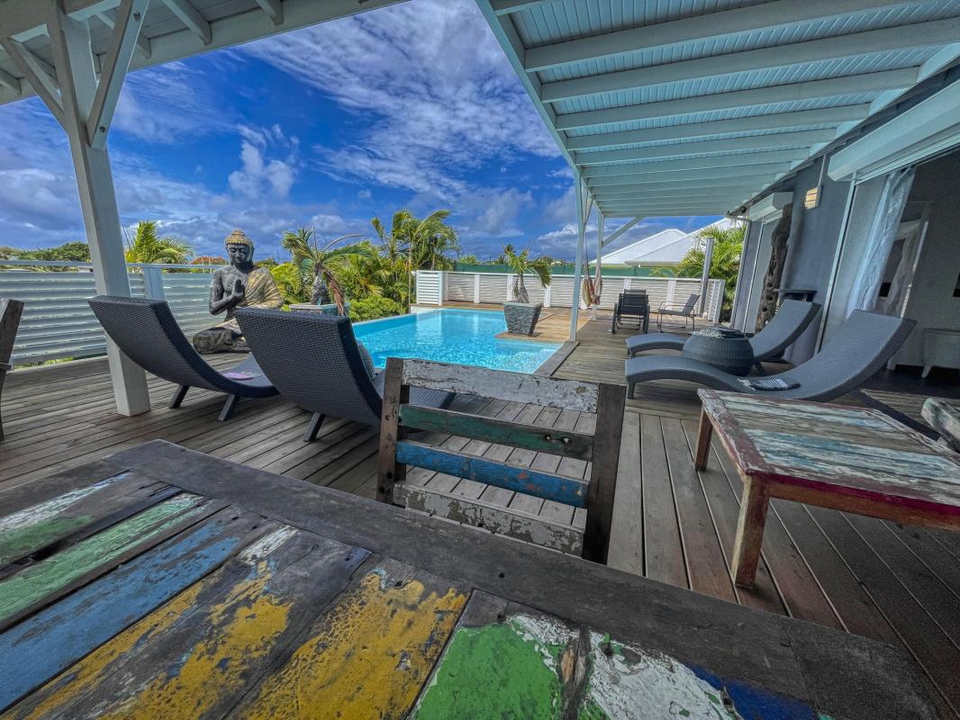 Location Villa 6 personnes avec piscine Saint François Guadeloupe-terrasse
