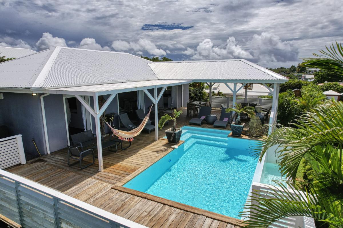 Location Villa 6 personnes avec piscine Saint François Guadeloupe-vue ensemble