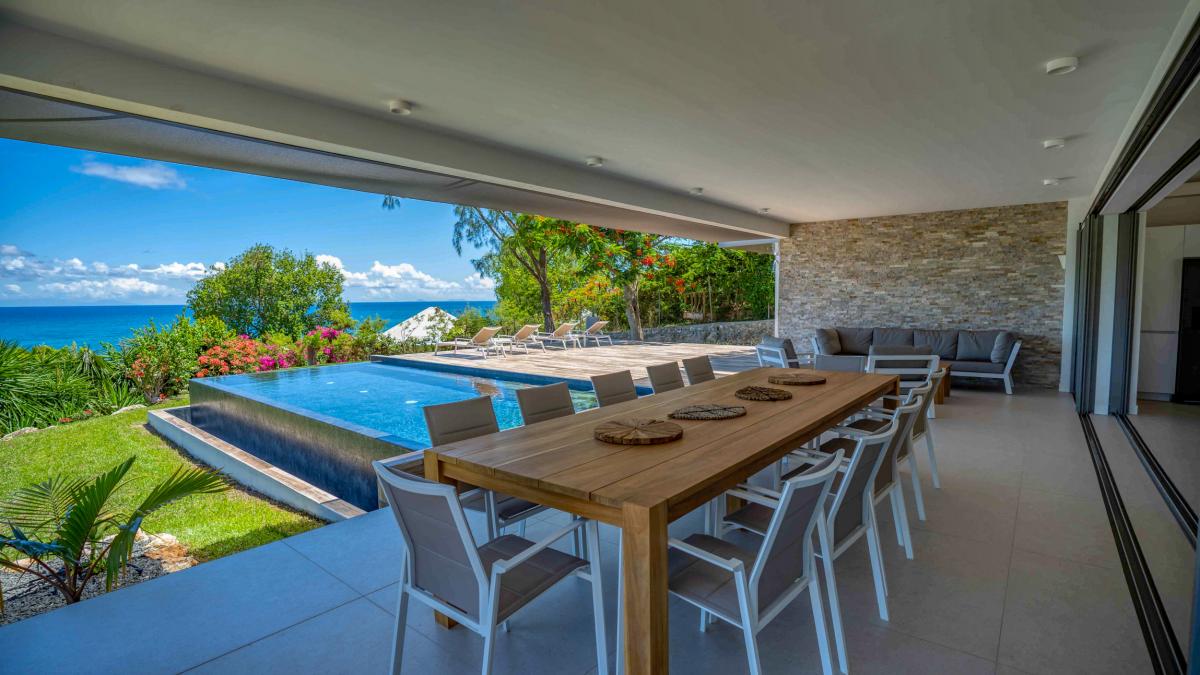 A louer St François guadeloupe villa 4 chambres 8 personnes avec piscine vue mer et accés plage