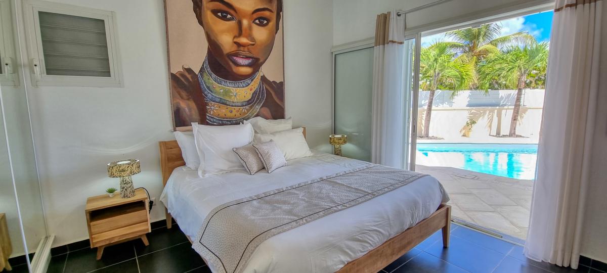 Location villa 5 chambres 10 personnes avec piscine à 100m de la plage à Saint François en Guadeloupe