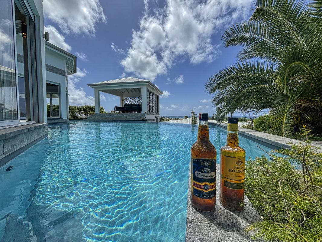 Location villa 14 personnes Saint François Guadeloupe-piscine vue mer