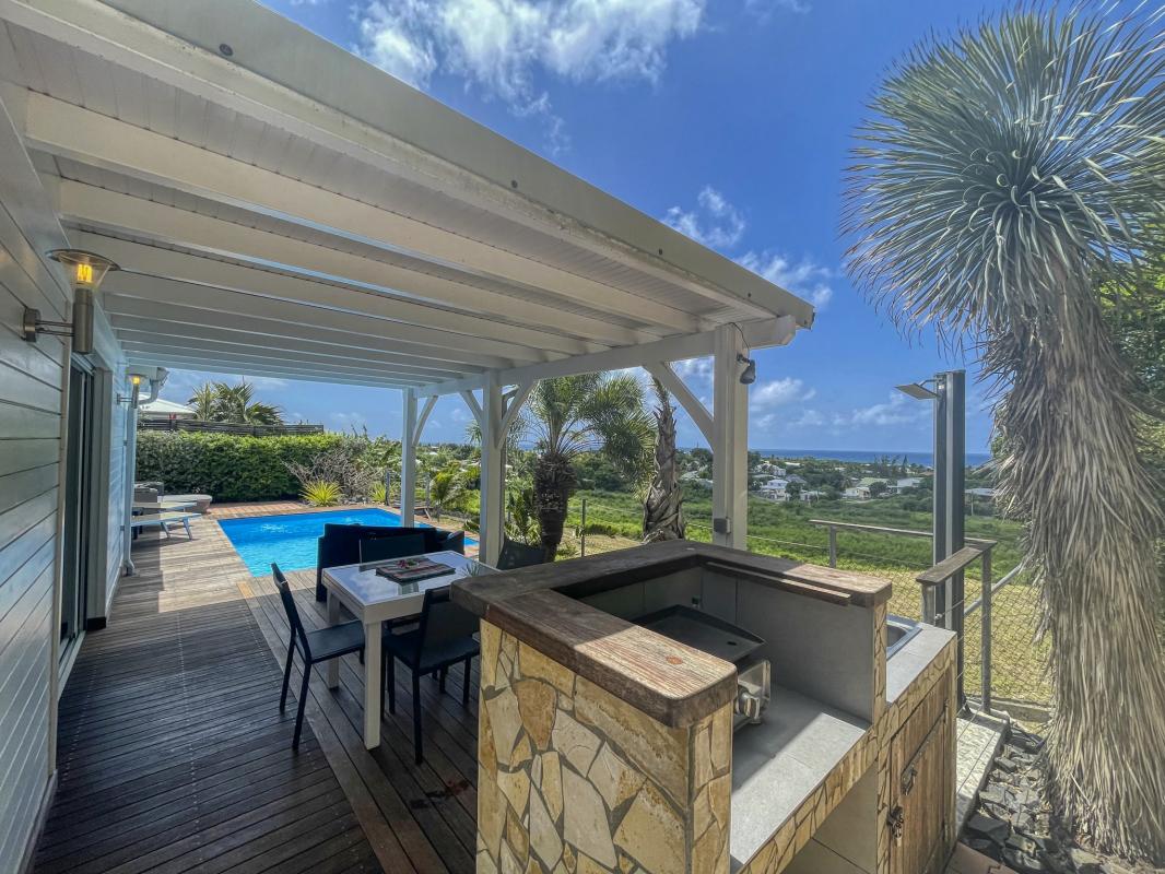 Location villa Guadeloupe Saint François - villa 1 chambre 2 adultes et 1 enfant - piscine et vue mer