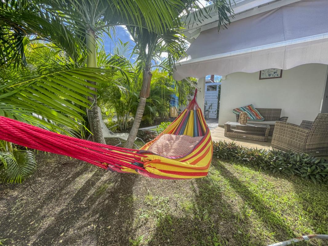 Location villa piscine Saint François Guadeloupe_hamac