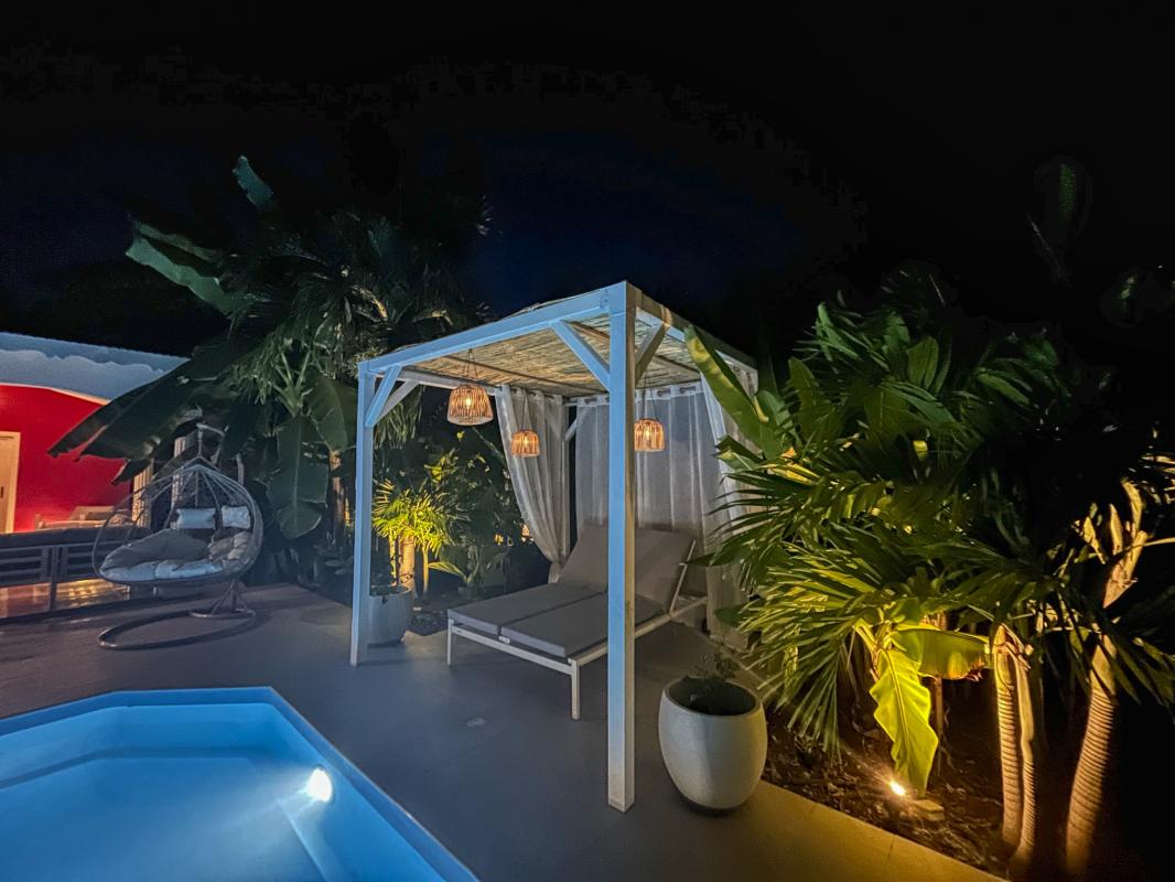 Location Villa 14 personnes Saint François Guadeloupe-piscine de nuit