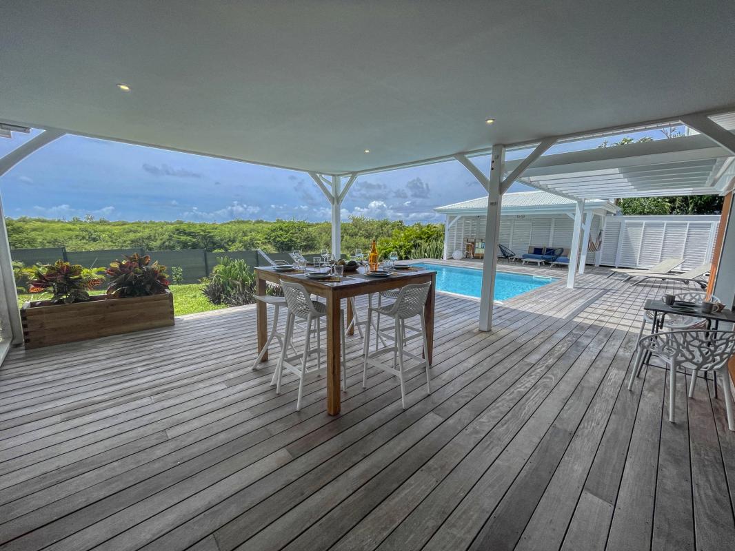 A louer villa 3 chambres piscine Saint François Guadeloupe_ Terrasse 