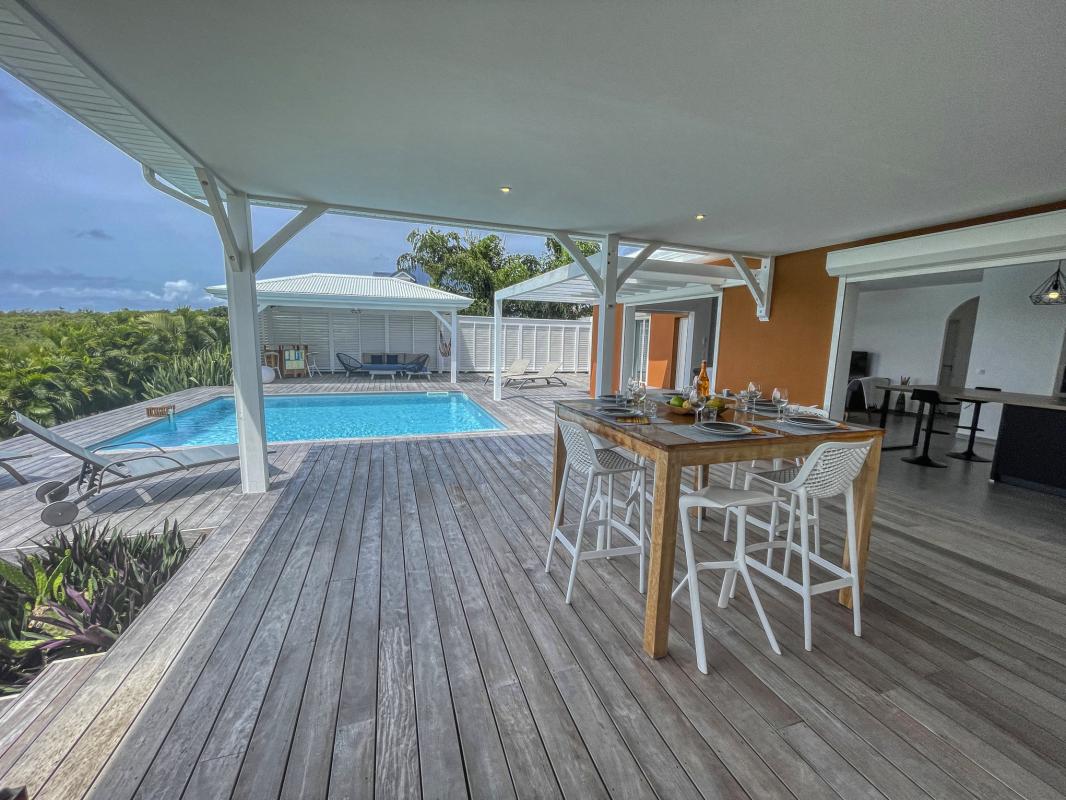 A louer villa 3 chambres piscine Saint François Guadeloupe_ Terrasse 