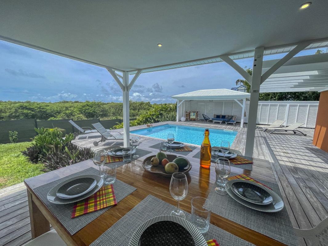 A louer villa 3 chambres piscine Saint François Guadeloupe_ Terrasse 