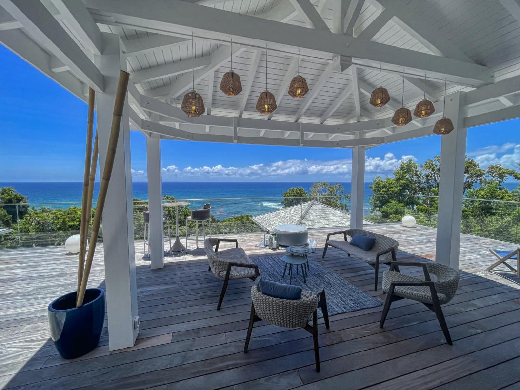 A louer villa 4 chambres vue mer Saint François Guadeloupe_ Terrasse Haut 