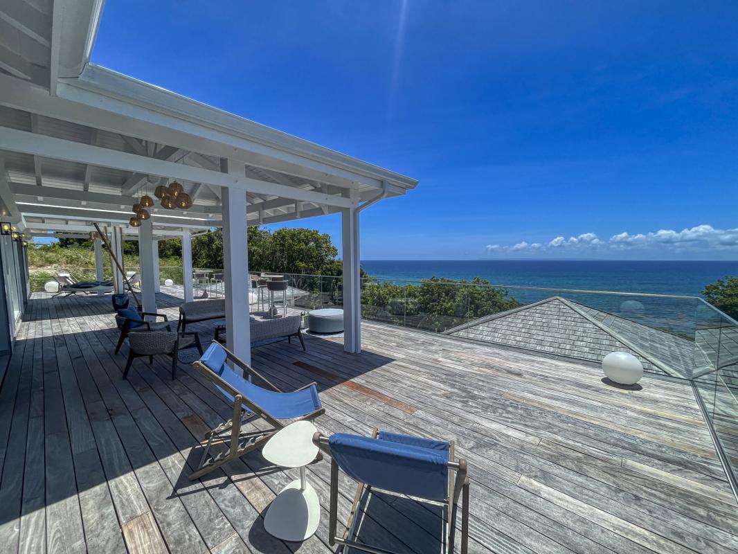 A louer villa 4 chambres vue mer Saint François Guadeloupe_ Terrasse Haut 