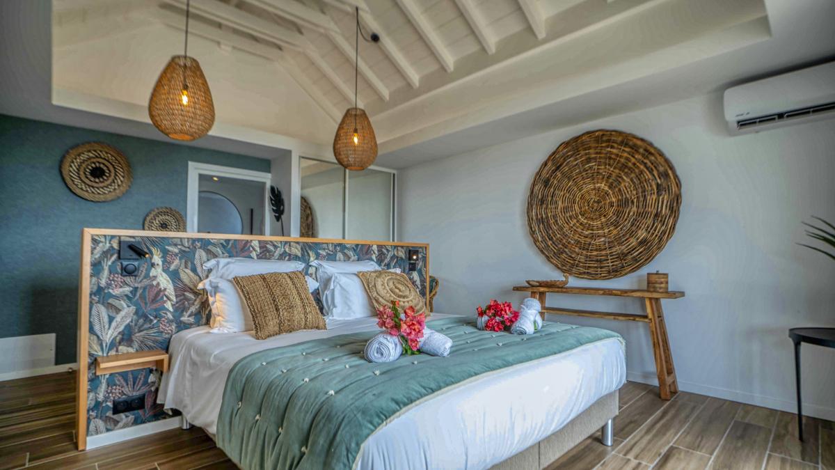 A louer villa pieds dans l'eau Saint François Guadeloupe-Chambre Etage