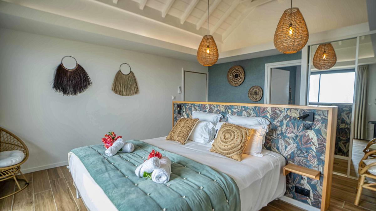 A louer villa pieds dans l'eau Saint François Guadeloupe-Chambre Etage
