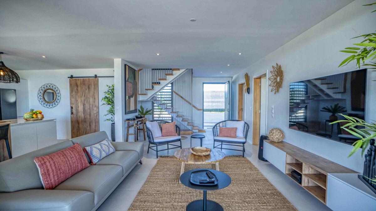 A louer villa pieds dans l'eau Saint François Guadeloupe-Salon