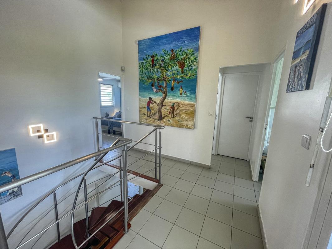 Location villa accès plage Saint François Guadeloupe - Couloir ETAGE