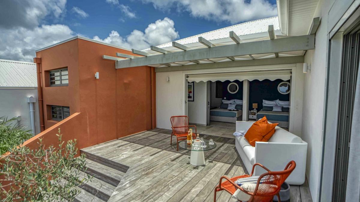 A-louer-villa-4-chambres-Saint-François- Terrasse Suite Parentale