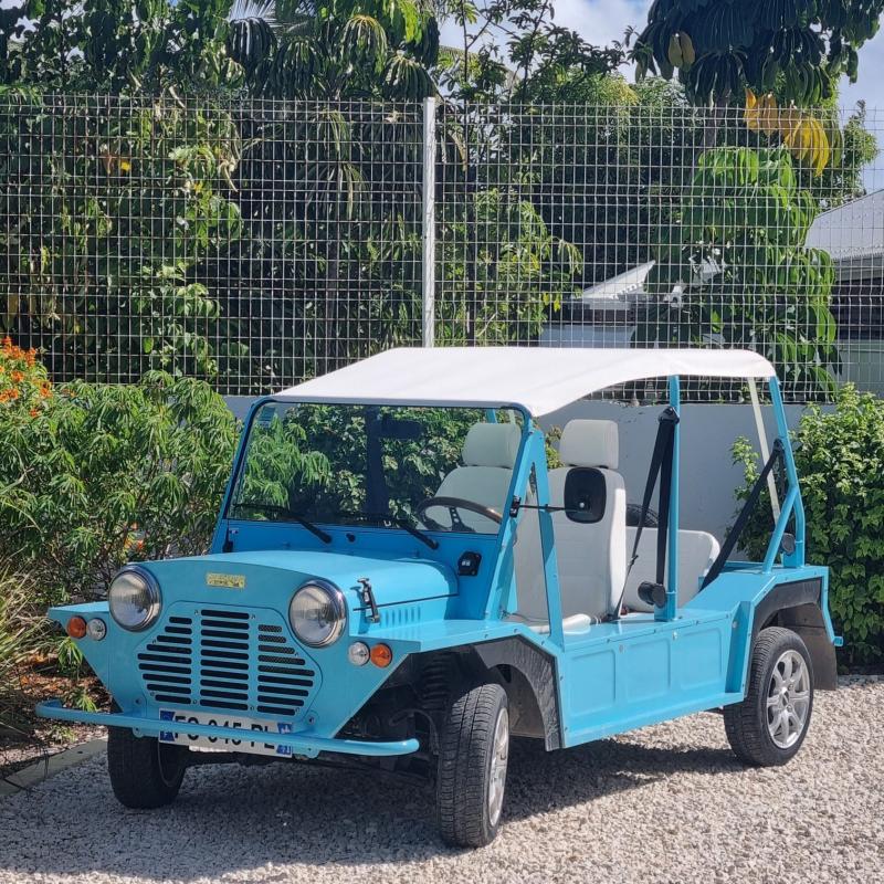 Location-villa-piscine-pieds-dans-l'eau-Saint-François-Guadeloupe_mehari electrique