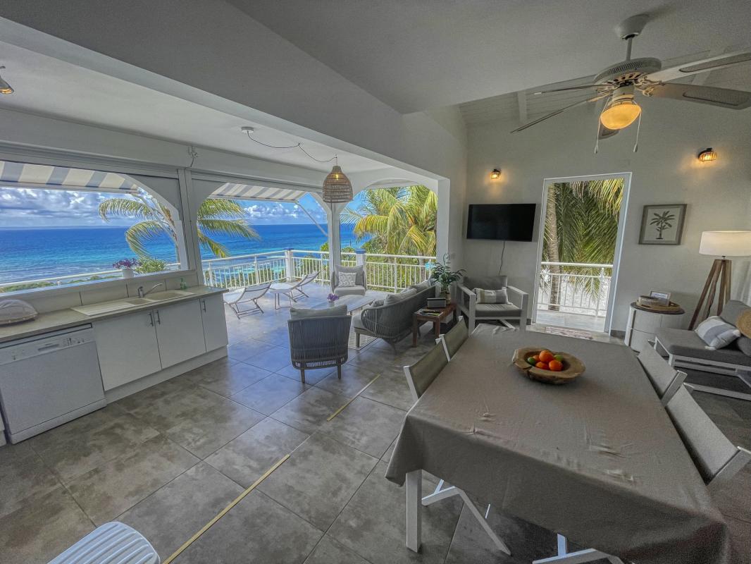 Location Duplex 4 personnes vue mer Saint François Guadeloupe_pièce à vivre