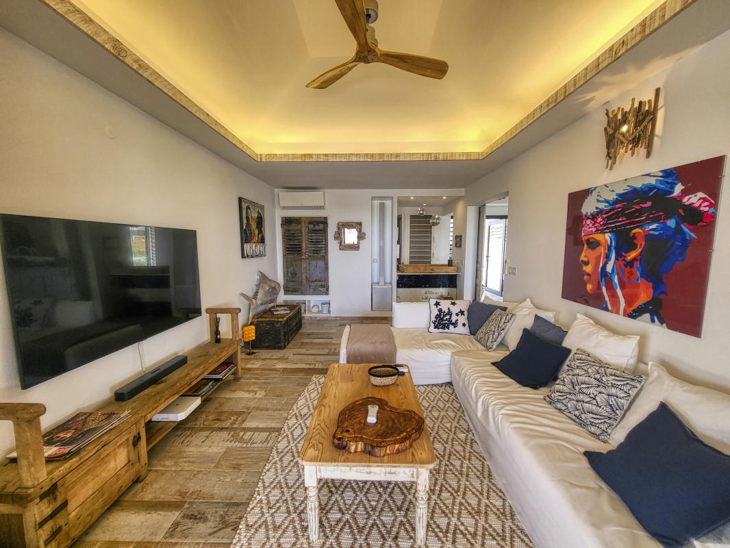 Location villa piscine vue mer Saint François Guadeloupe_salon