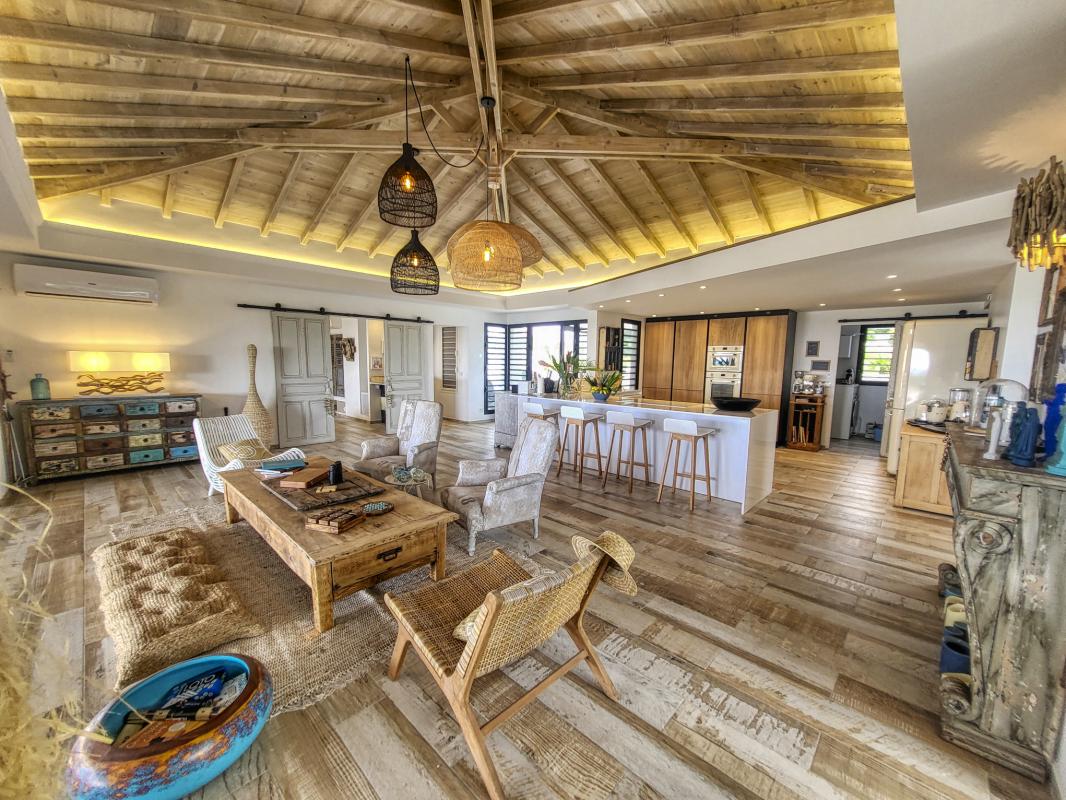 Location villa piscine vue mer Saint François Guadeloupe_sejour
