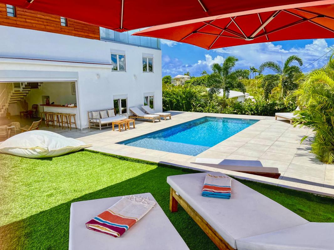 2. Location villa piscine roof top vue mer Saint François Guadeloupe-Piscine