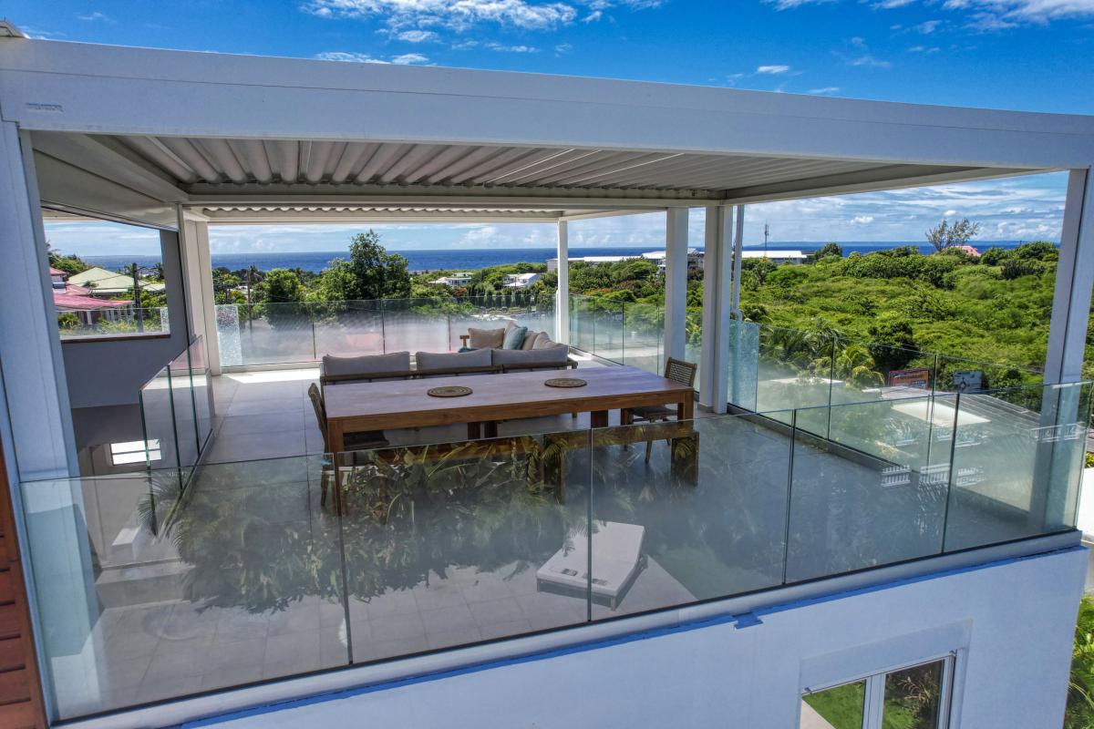 Location villa piscine roof top vue mer Saint François Guadeloupe-Roof Top