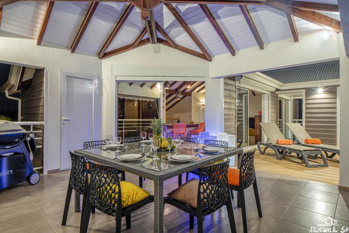 A louer villa 3 chambres Saint François Guadeloupe_ Terrasse Nuit