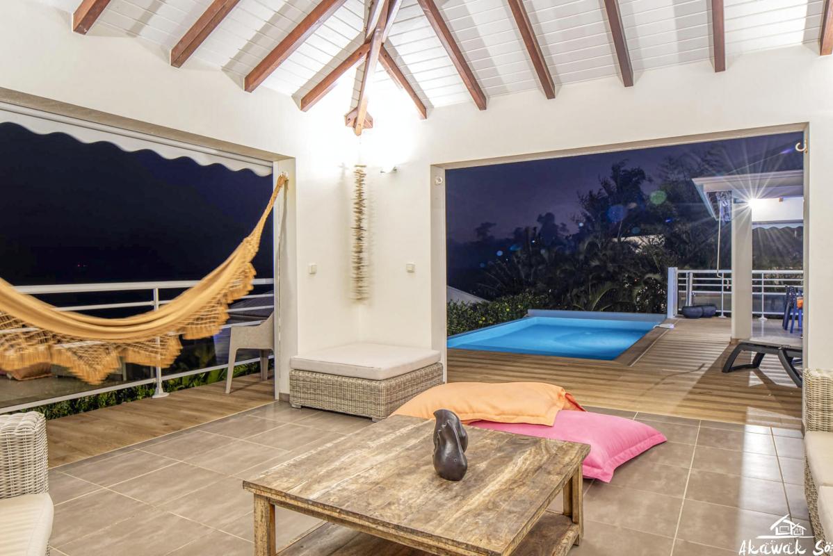 A louer villa 3 chambres Saint François Guadeloupe_ Terrasse Nuit
