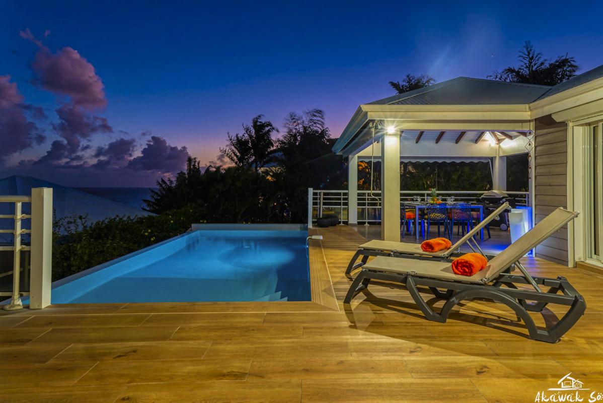 A louer villa 3 chambres Saint François Guadeloupe_ Terrasse Nuit