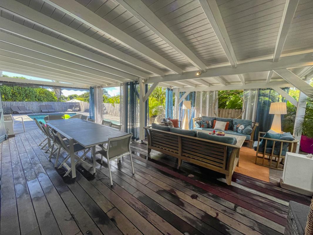 Location villa piscine Saint François Guadeloupe_Terrasse