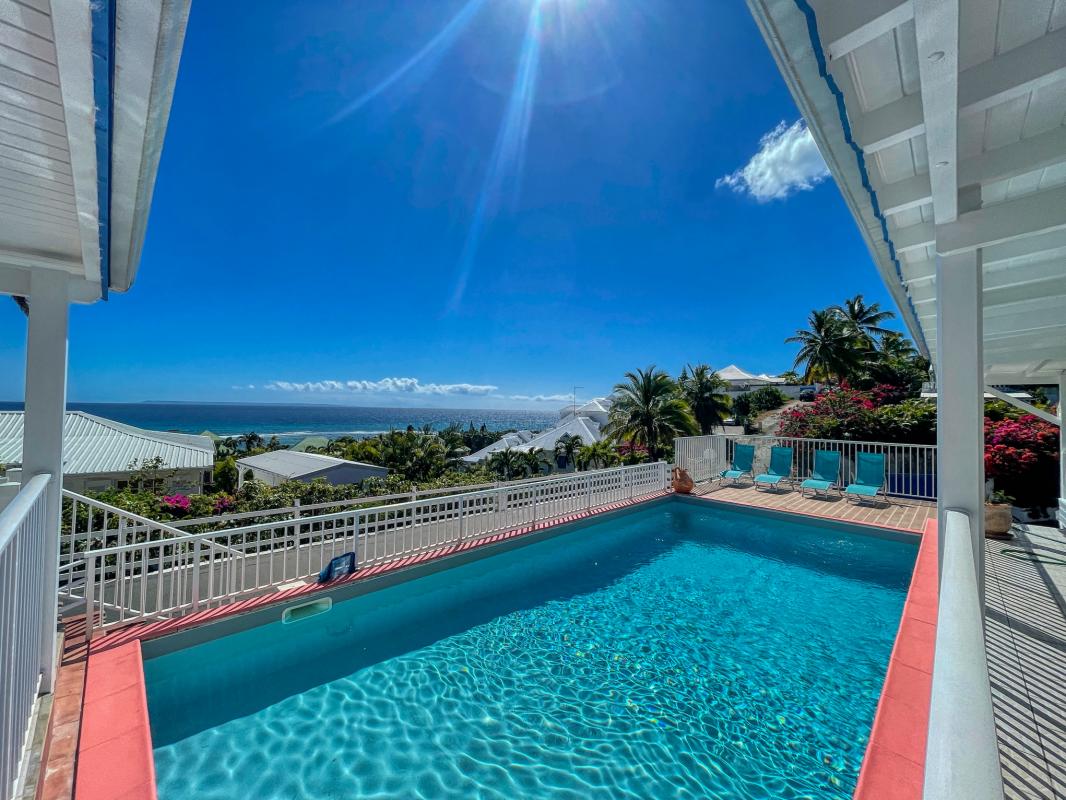 Villa à louer piscine vue mer en Guadeloupe - Terrasse Vue Mer
